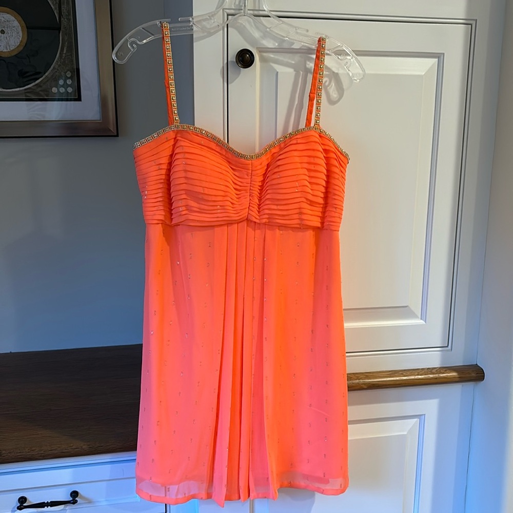 Girls fancy dress. Coral color